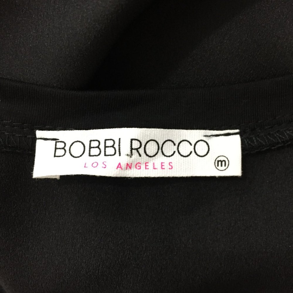 BOBBI ROCCO Black Collar Armhole Trim Rounded Hem Tank Top - Picture 2 of 6